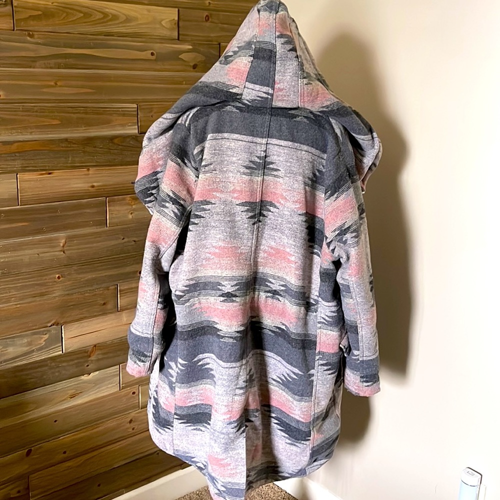 Patterned Wool Coat - image 4